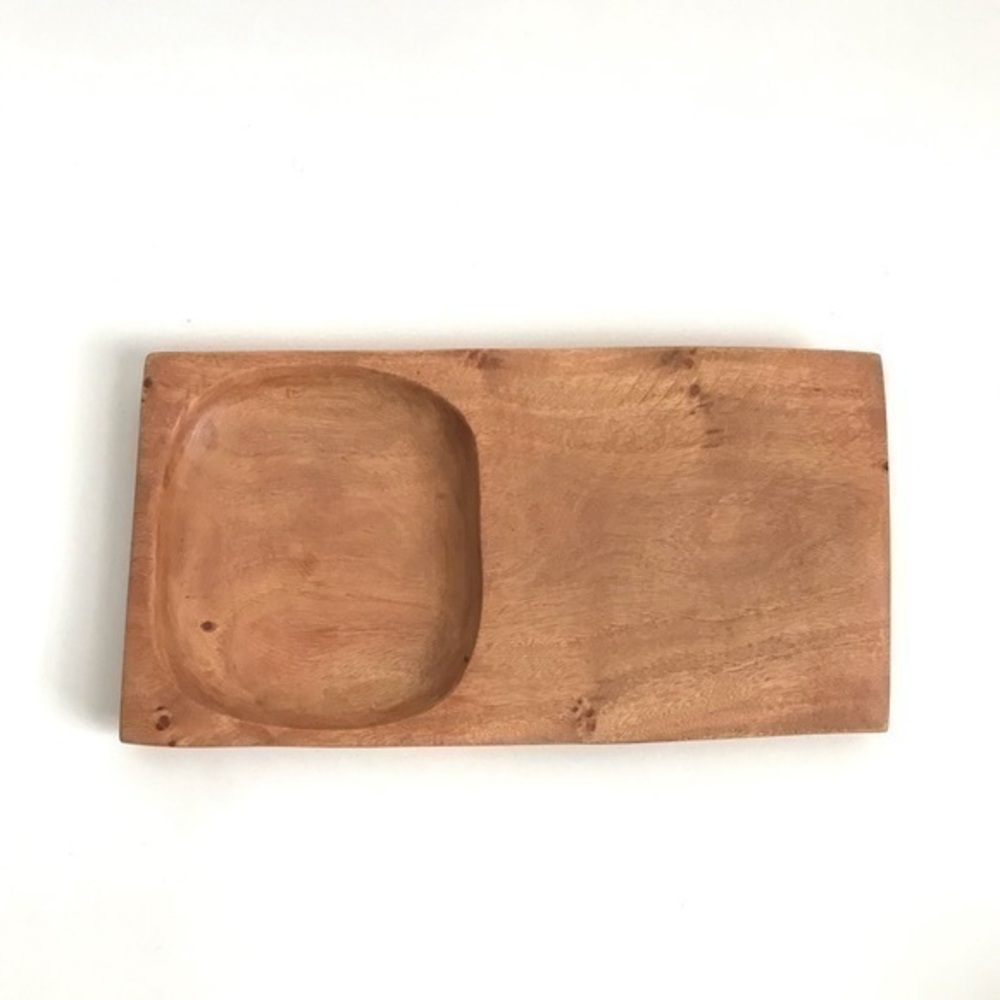 Wooden Tray with Indent on One Side